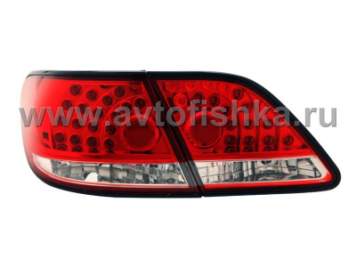 Lexus ES300, ES330 (01-06) фонари задние светодиодные красно-хромированные, комплект лев.+прав.